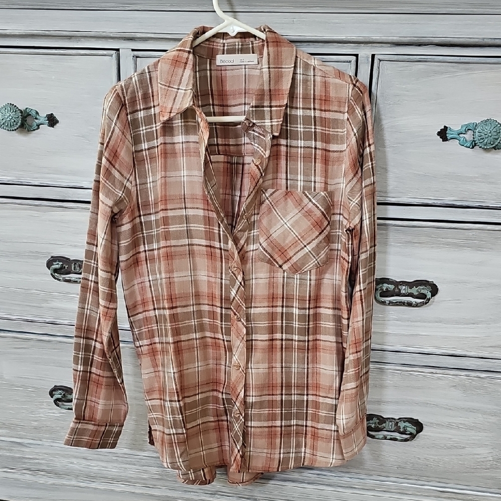 Plaid Button-Up Shirt